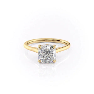 The Natalie Set With A 2 Carat Cushion Moissanite