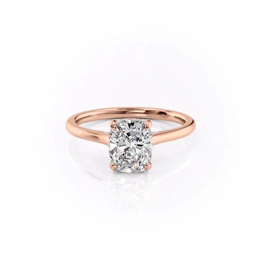 The Natalie Set With A 5 Carat Elongated Cushion Moissanite