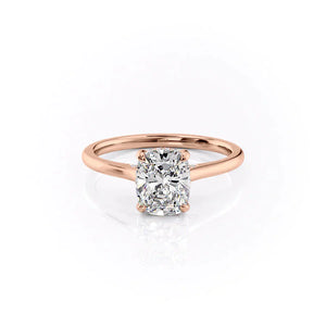 The Natalie Set With A 4 Carat Elongated Cushion Moissanite