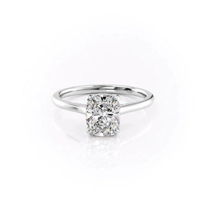 The Natalie Set With A 2 Carat Elongated Cushion Moissanite