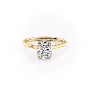 The Natalie Set With A 1 Carat Elongated Cushion Lab Diamond
