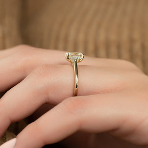 The Natalie Set With A 2 Carat Elongated Cushion Moissanite