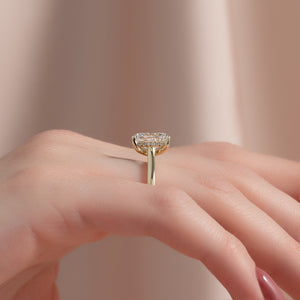 The Natalie Set With A 2 Carat Elongated Cushion Moissanite