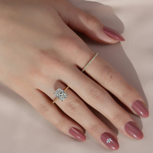 The Natalie Set With A 2 Carat Elongated Cushion Moissanite