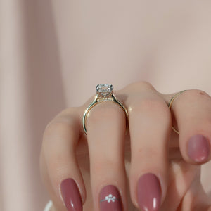 The Natalie Set With A 2 Carat Elongated Cushion Moissanite