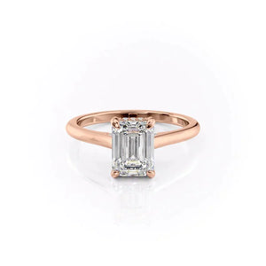 The Natalie Set With A 5 Carat Emerald Moissanite