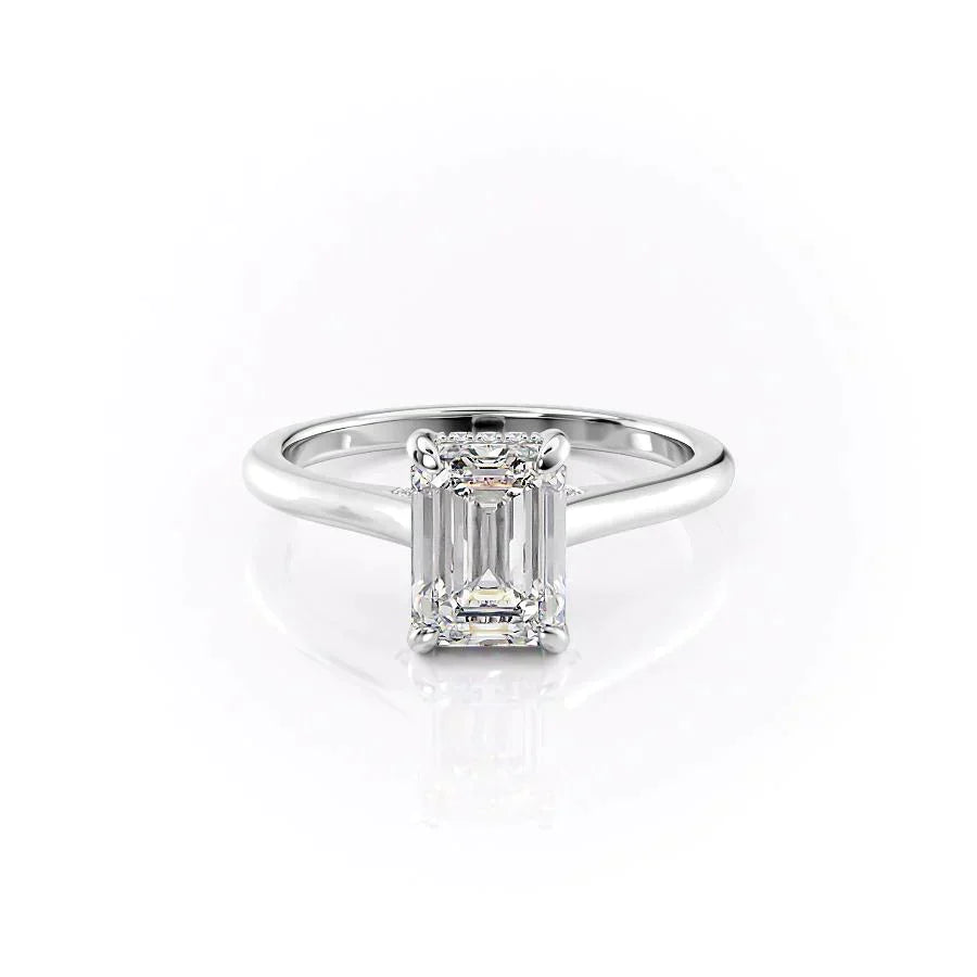 The Natalie Set With A 4 Carat Emerald Moissanite