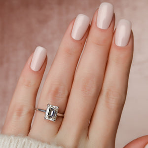 The Natalie Set With A 3 Carat Emerald Lab Diamond