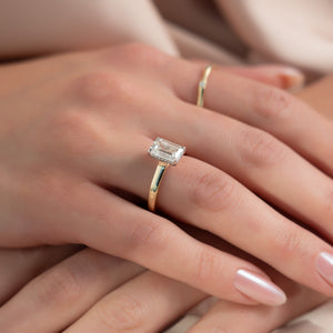 The Natalie Set With A 3 Carat Emerald Lab Diamond