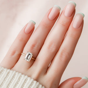 The Natalie Set With A 3 Carat Emerald Lab Diamond