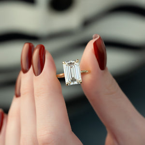 The Natalie Set With A 3 Carat Emerald Lab Diamond