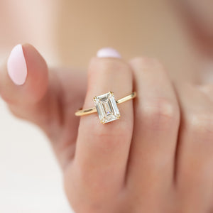 The Natalie Set With A 3 Carat Emerald Lab Diamond