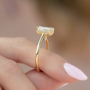The Natalie Set With A 3 Carat Emerald Lab Diamond