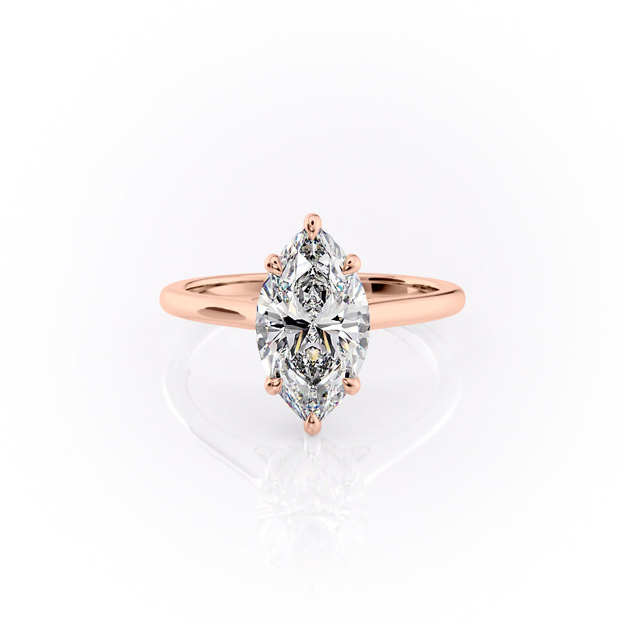 The Natalie Set With A 1 Carat Marquise Lab Diamond