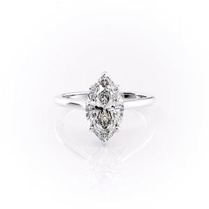 The Natalie Set With A 4 Carat Marquise Moissanite