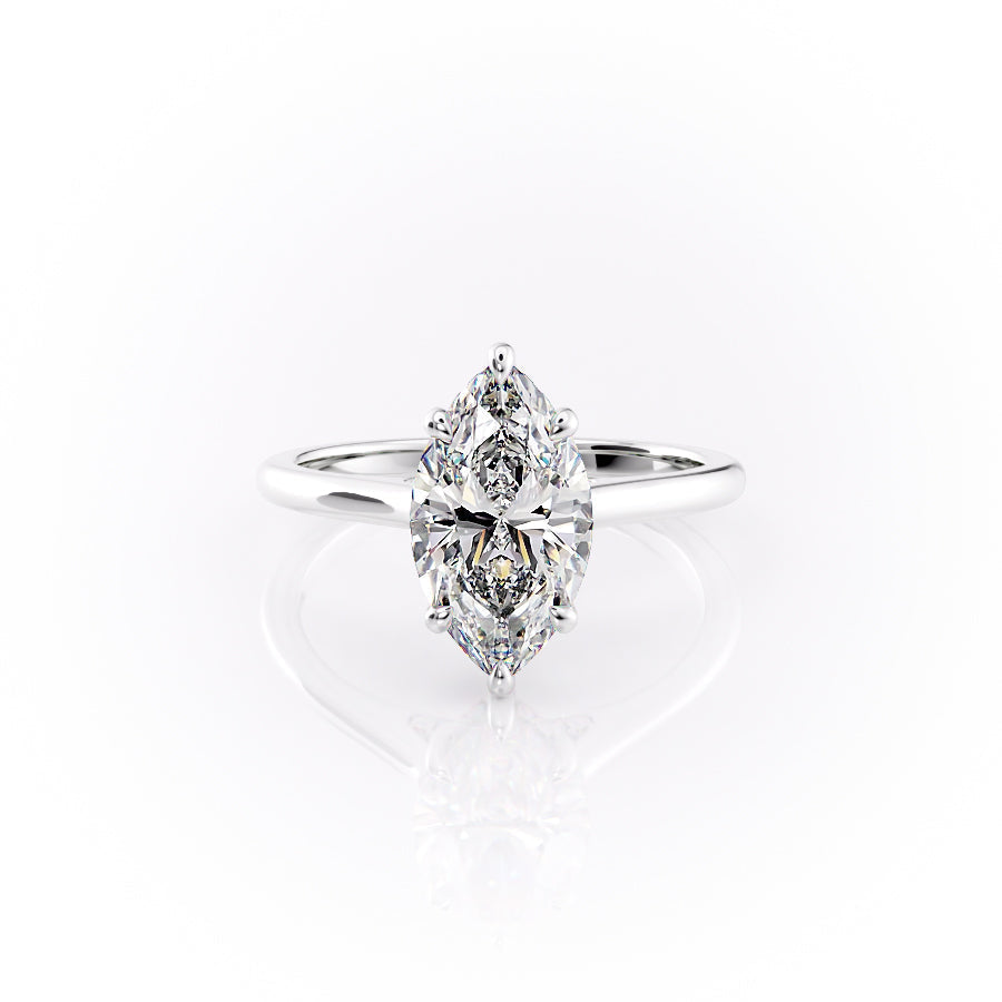 The Natalie Set With A 4 Carat Marquise Moissanite