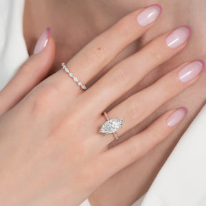 The Natalie Set With A 2 Carat Marquise Moissanite