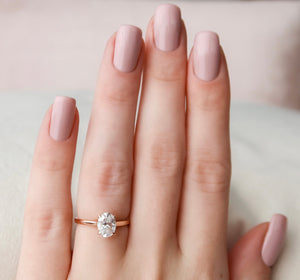 The Natalie Set With A 1 Carat Oval Lab Diamond