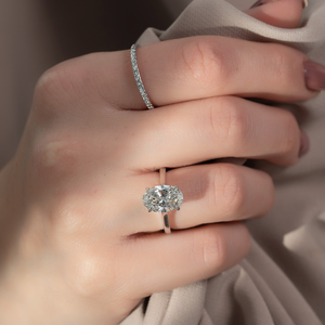 The Natalie Set With A 2 Carat Oval Lab Diamond