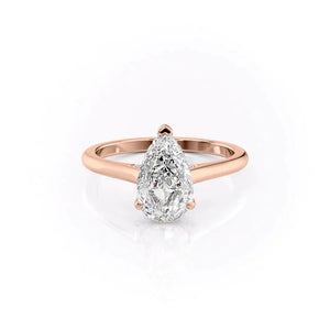 The Natalie Set With A 3 Carat Pear Moissanite