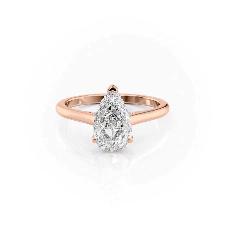 The Natalie Set With A 2 Carat Pear Moissanite