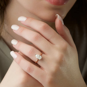The Natalie Set With A 2 Carat Pear Lab Diamond