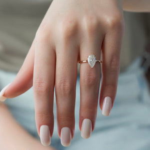 The Natalie Set With A Pear Lab Diamond