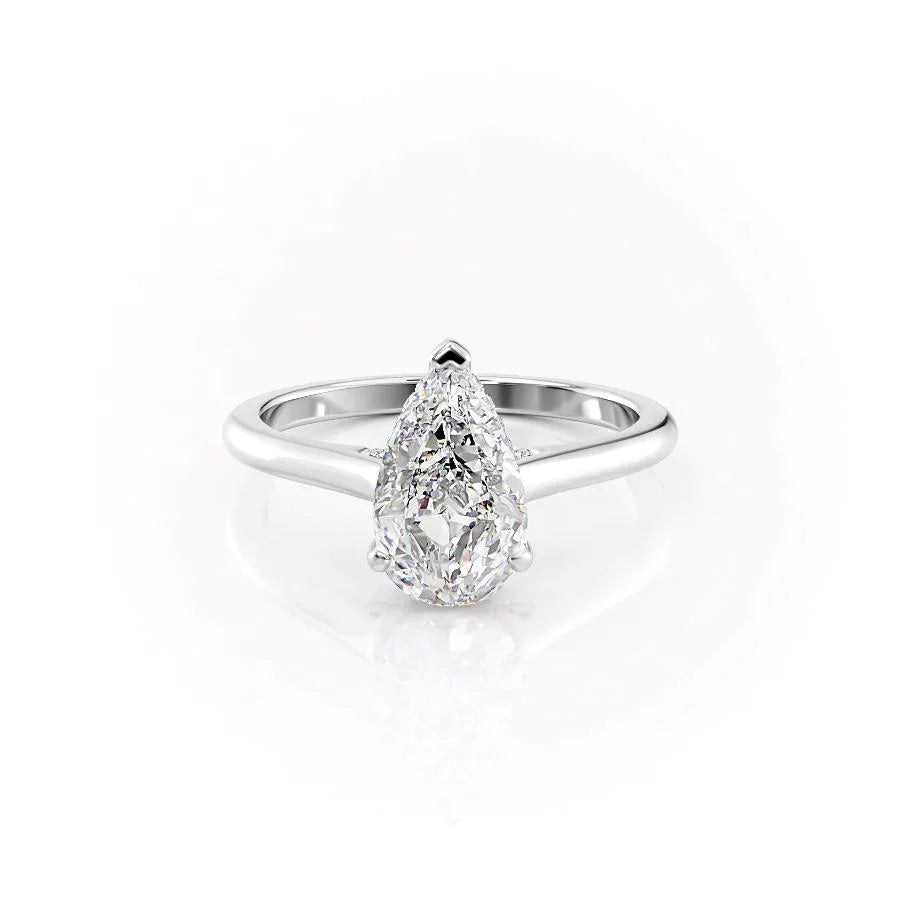 The Natalie Set With A 2 Carat Pear Moissanite