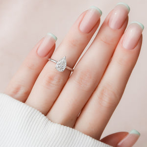The Natalie Set With A 3 Carat Pear Lab Diamond