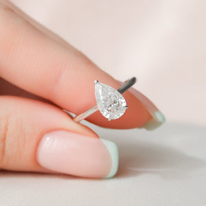 The Natalie Set With A Pear Lab Diamond