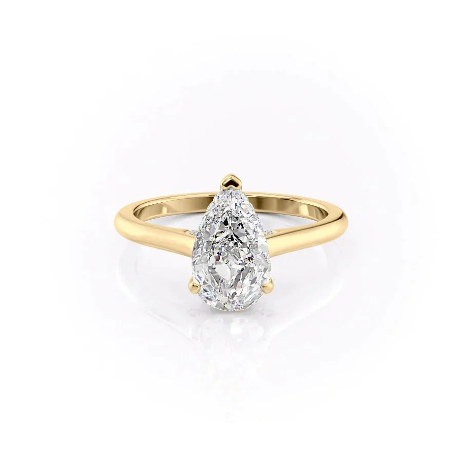 The Natalie Set With A 3 Carat Pear Moissanite