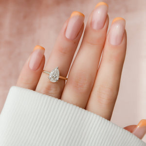 The Natalie Set With A 3 Carat Pear Lab Diamond