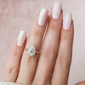 The Natalie Set With A 3 Carat Pear Lab Diamond