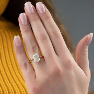 The Natalie Set With A 3 Carat Radiant Lab Diamond