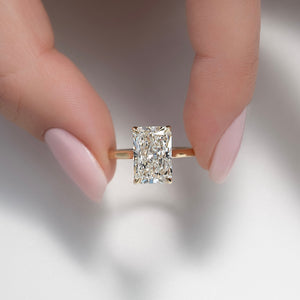 The Natalie Set With A 3 Carat Radiant Lab Diamond