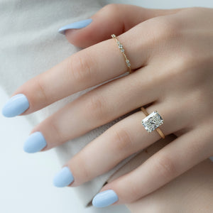 The Natalie Set With A 3 Carat Radiant Lab Diamond