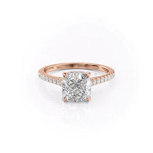 The Pave Natalie Set With A 1 Carat Cushion Moissanite