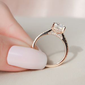 The Pave Natalie Set With A 2 Carat Cushion Lab Diamond