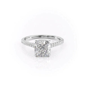 The Pave Natalie Set With A 2 Carat Cushion Lab Diamond