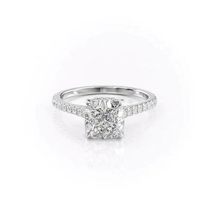 The Pave Natalie Set With A 1 Carat Cushion Moissanite