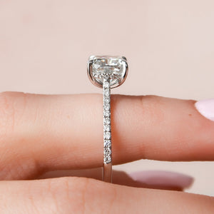 The Pave Natalie Set With A 1 Carat Cushion Lab Diamond