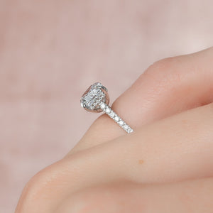 The Pave Natalie Set With A 1 Carat Cushion Lab Diamond