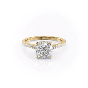 The Pave Natalie Set With A 2 Carat Cushion Lab Diamond
