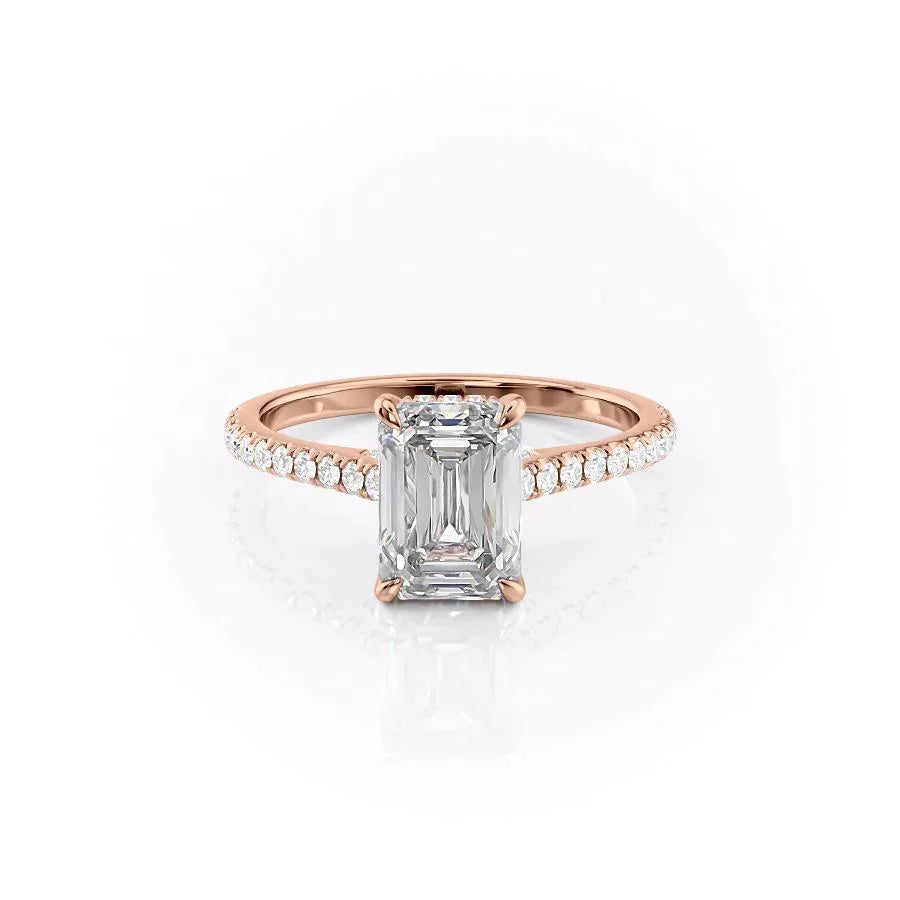 The Pave Natalie Set With A 4 Carat Emerald Moissanite