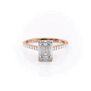 The Pave Natalie Set With A 4 Carat Emerald Moissanite