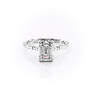 The Pave Natalie Set With A 4 Carat Emerald Moissanite