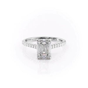 The Pave Natalie Set With A 2 Carat Emerald Lab Diamond