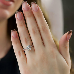 The Pave Natalie Set With A Emerald Moissanite