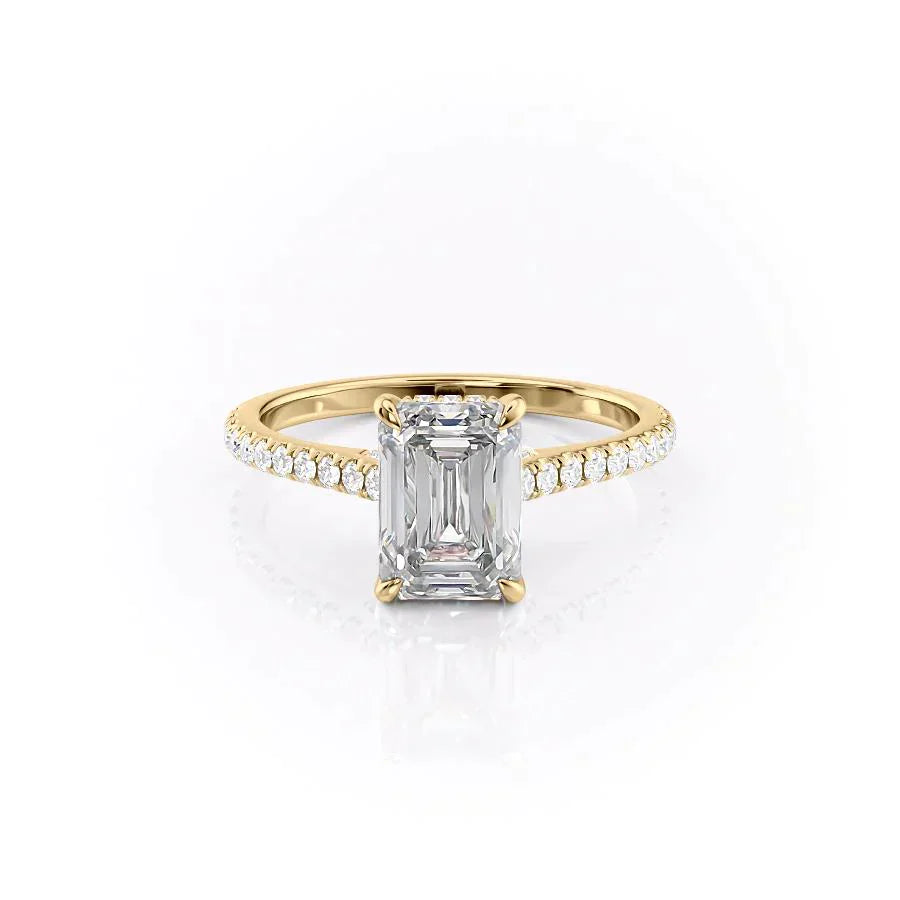 The Pave Natalie Set With A 4 Carat Emerald Moissanite
