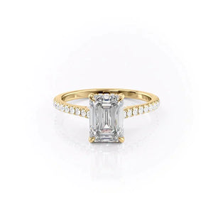 The Pave Natalie Set With A 5 Carat Emerald Moissanite